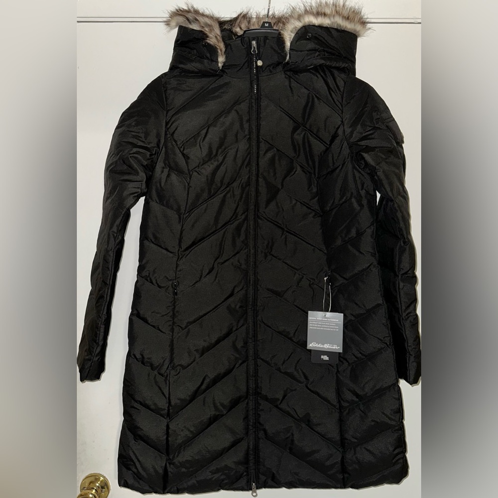 Eddie Bauer Women's Crystal Ridge Down Parka Allied Size Large Black Color New - Picture 3 of 10